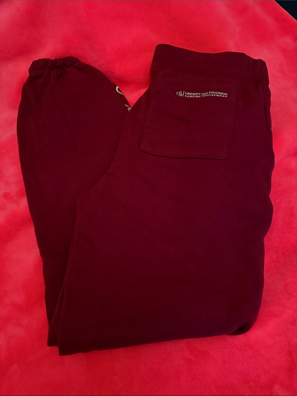 Disney Men's Burgundy Jogger Sweatpants